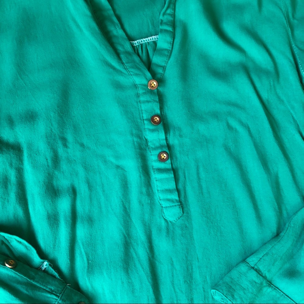Emerald green cotton blouse